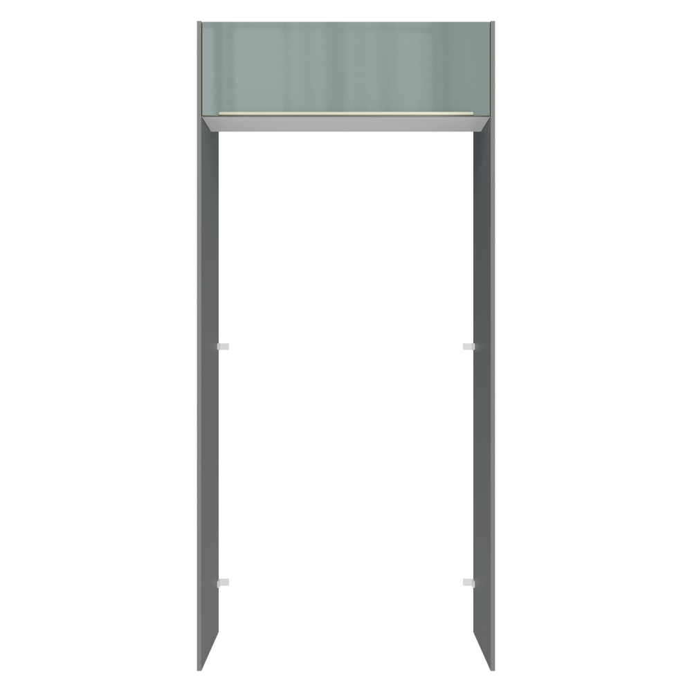 Porta-Geladeira 103 cm 1 Porta Basculante Cinza/Branco/Cinza Lux Madesa