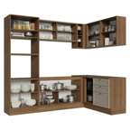 Armário de Cozinha Completa de Canto 399 cm Rustic/Crema Vik Madesa 02