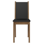 Conjunto Sala de Jantar Mesa Tampo de Vidro 6 Cadeiras Preto/Rustic Heloísa Madesa