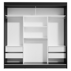 Guarda-Roupa Casal 3 Portas de Correr com Espelho Preto Madesa Reno