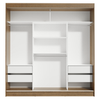 Guarda-Roupa Casal 3 Portas de Correr com Espelho Rustic/Cinza Madesa Reno