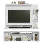 Rack com Painel para TV até 60 Polegadas 180 cm Branco Cancun Madesa