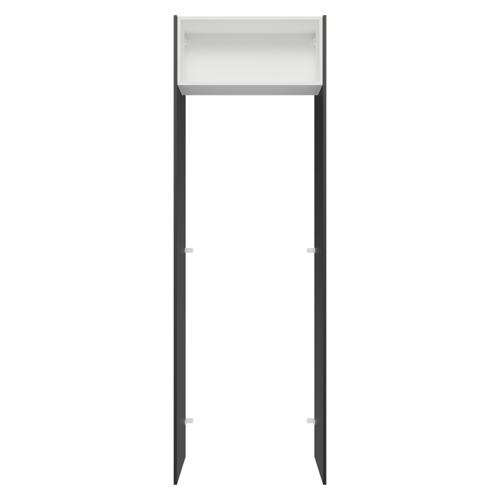 Porta-Geladeira 73 cm 1 Porta Basculante Preto/Branco/Preto Lux Madesa