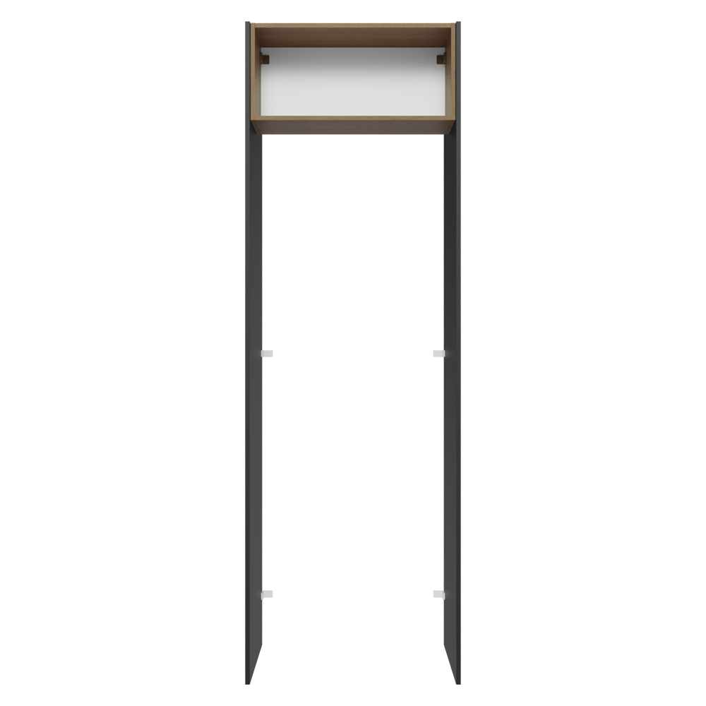 Porta-Geladeira 73 cm 1 Porta Basculante Preto/Rustic/Preto Lux Madesa