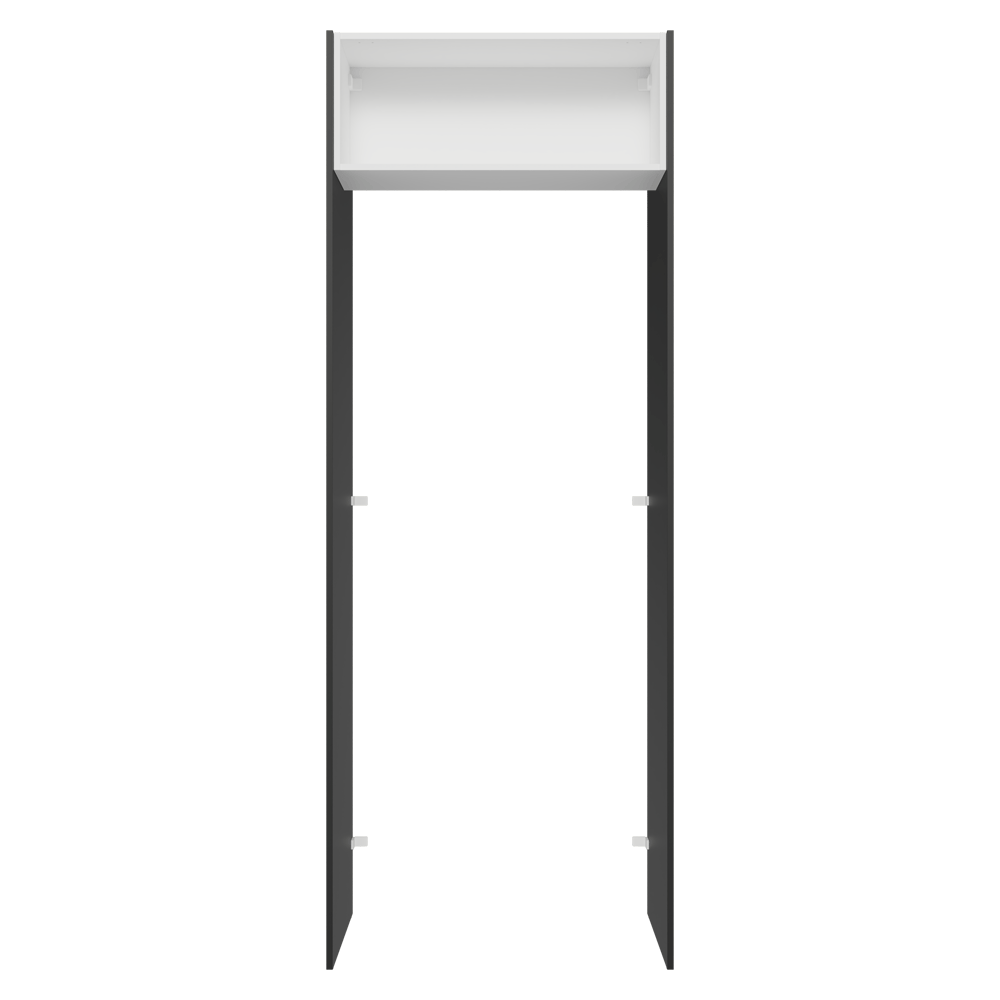 Porta-Geladeira 83 cm 1 Porta Basculante Preto/Branco/Preto Glamy Madesa