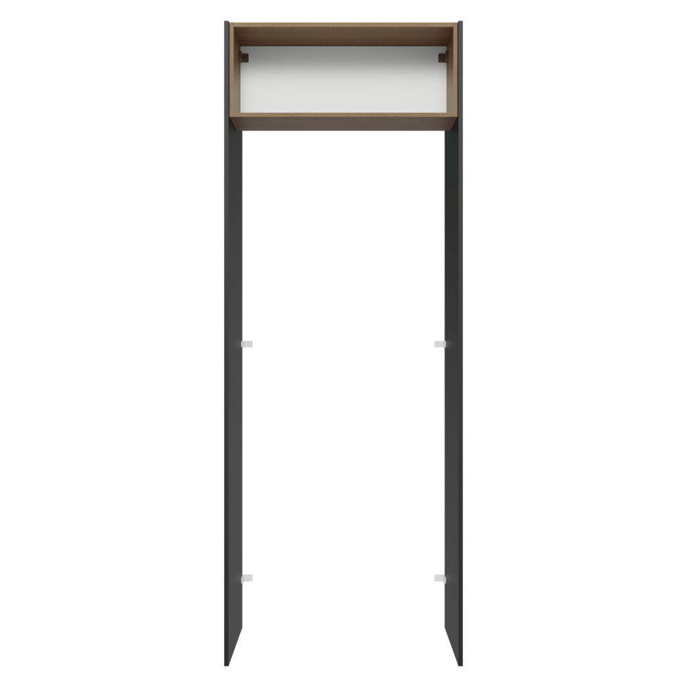 Porta-Geladeira 83 cm 1 Porta Basculante Preto/Rustic/Preto Lux Madesa