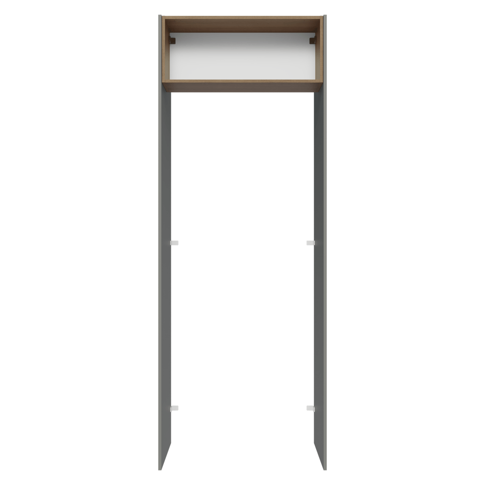 Porta-Geladeira 83 cm 1 Porta Basculante Cinza/Rustic/Cinza Lux Madesa