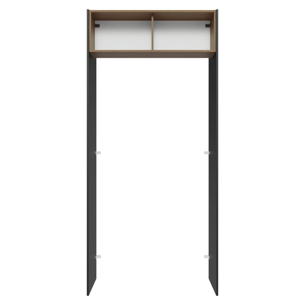 Porta-Geladeira 103 cm 1 Porta Basculante Preto/Rustic/Preto Agata Madesa