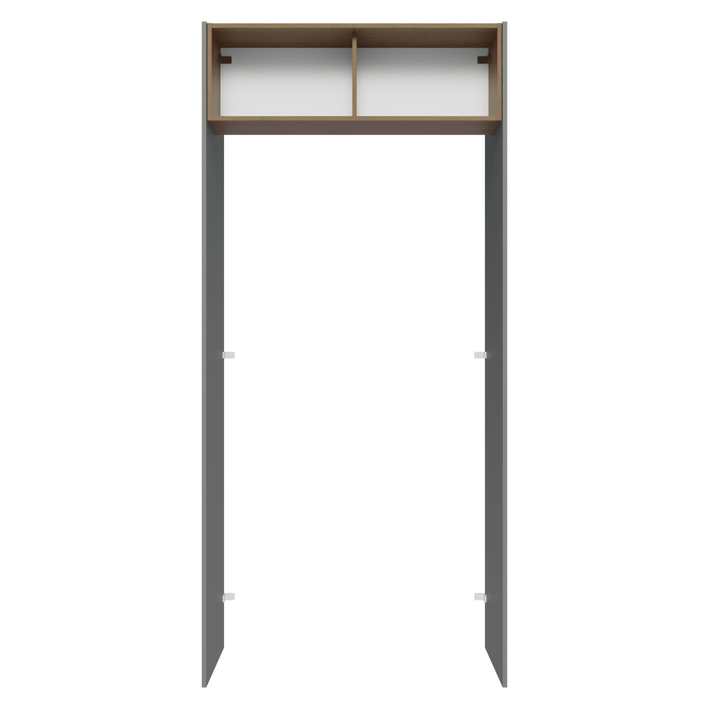 Porta-Geladeira 103 cm 1 Porta Basculante Cinza/Rustic/Cinza Lux Madesa
