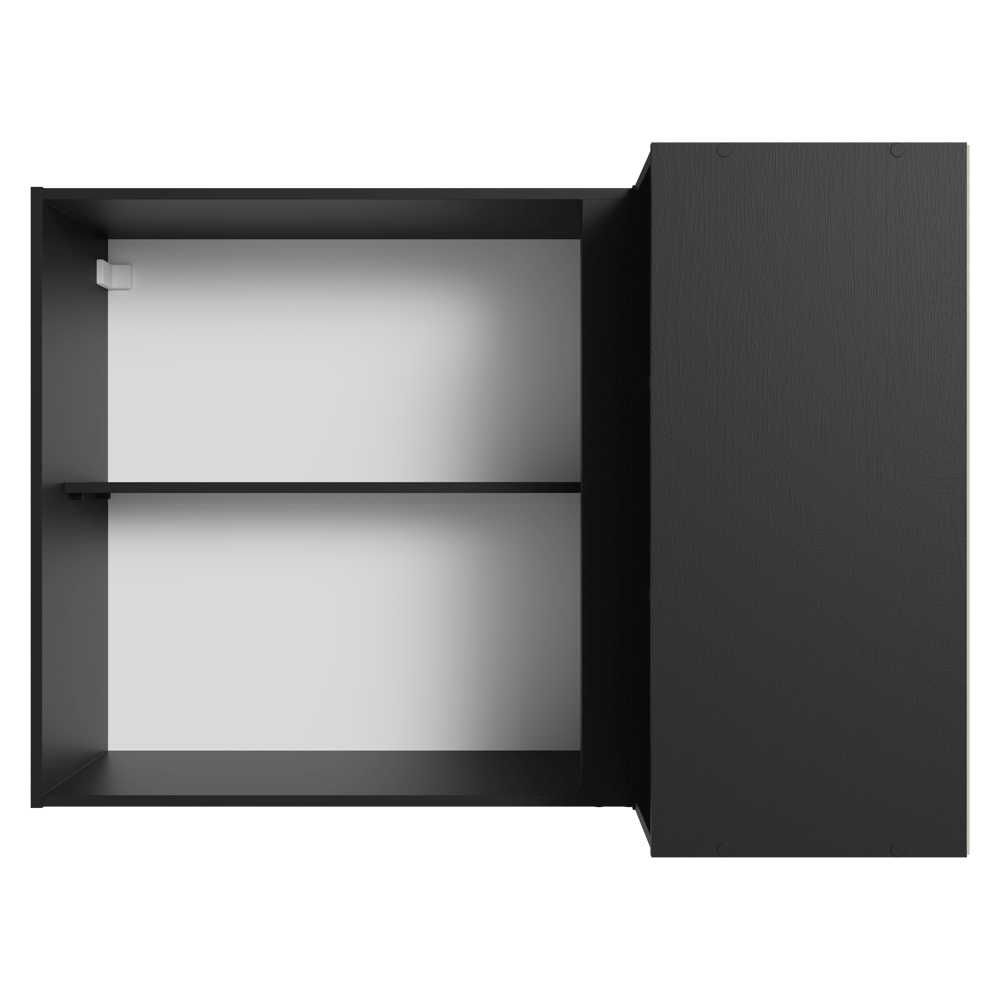 Armário Aéreo de Canto 1 Porta e Adega Preto Nice Madesa