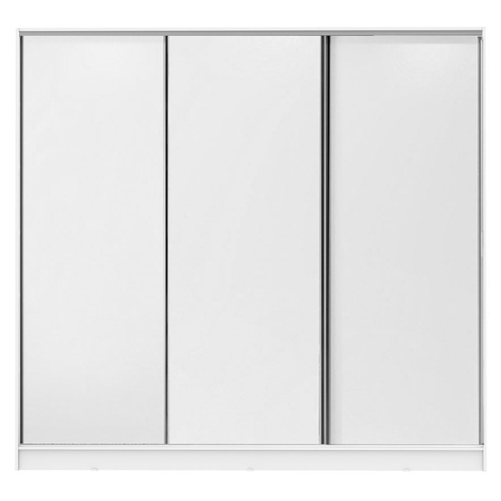 Guarda-Roupa Casal 100% MDF 3 Portas de Correr Branco Royale Madesa