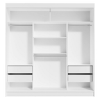 Guarda-Roupa Casal 3 Portas de Correr de Espelho Branco/Preto Madesa Reno