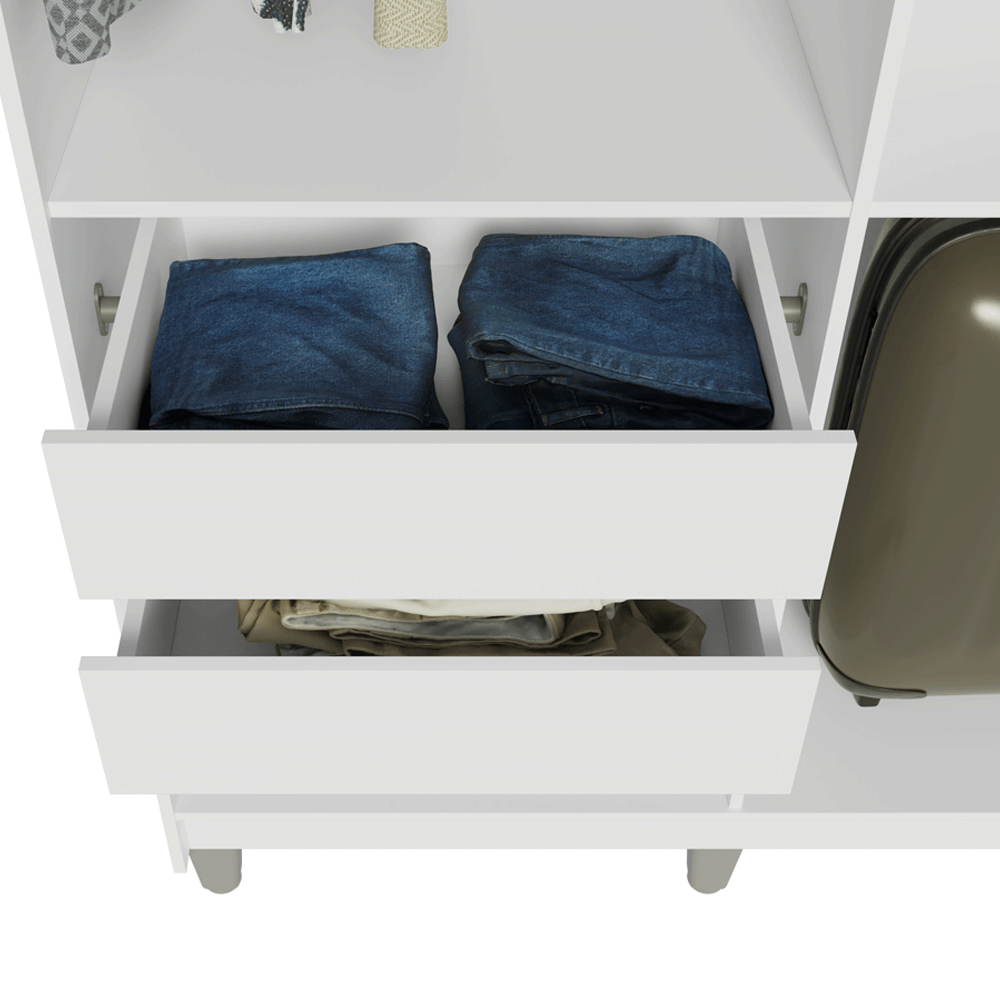 Guarda-Roupa Closet com Pés 4 Gavetas 216cm Branco Venus Madesa