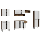 Armário de Cozinha Completa 293cm Rustic/Branco Emilly Madesa 01