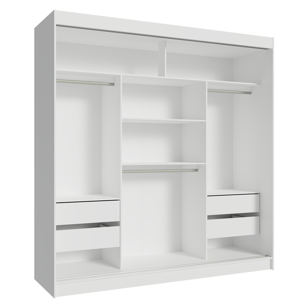 Guarda-Roupa Casal 3 Portas de Correr Branco Reno Madesa