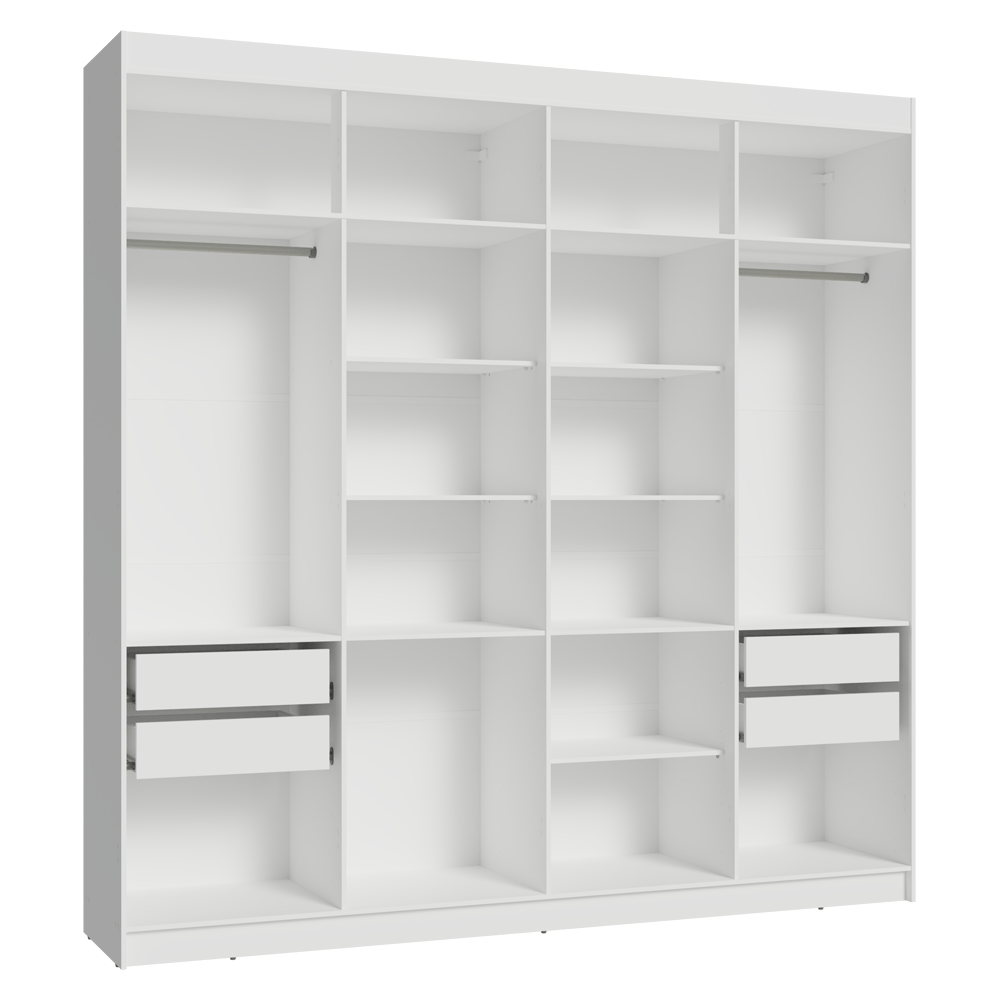 Guarda-Roupa Closet 4 Gavetas 216 cm Branco Venus Madesa