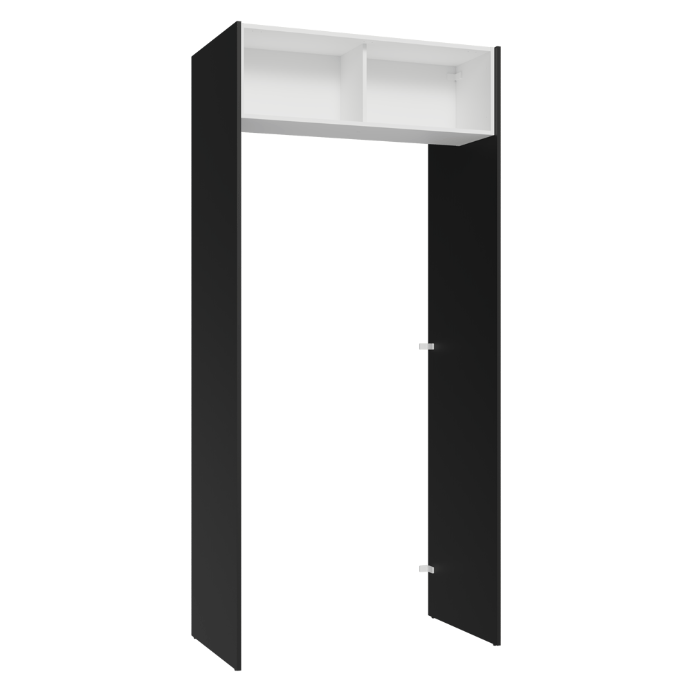 Porta-Geladeira 103 cm 1 Porta Basculante Preto/Branco/Preto Glamy Madesa