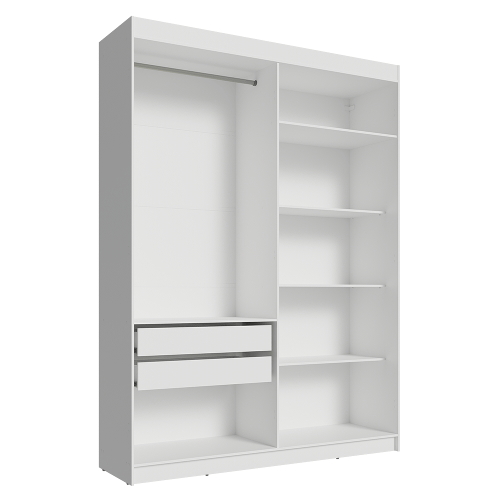 Guarda-Roupa Closet 2 Gavetas 121 cm Branco Venus Madesa