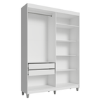 Guarda-Roupa Closet com Pés 2 Gavetas 121 cm Branco Venus Madesa