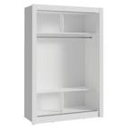 Guarda-Roupa Solteiro 2 Portas de Correr com Espelho Branco Madesa Denver