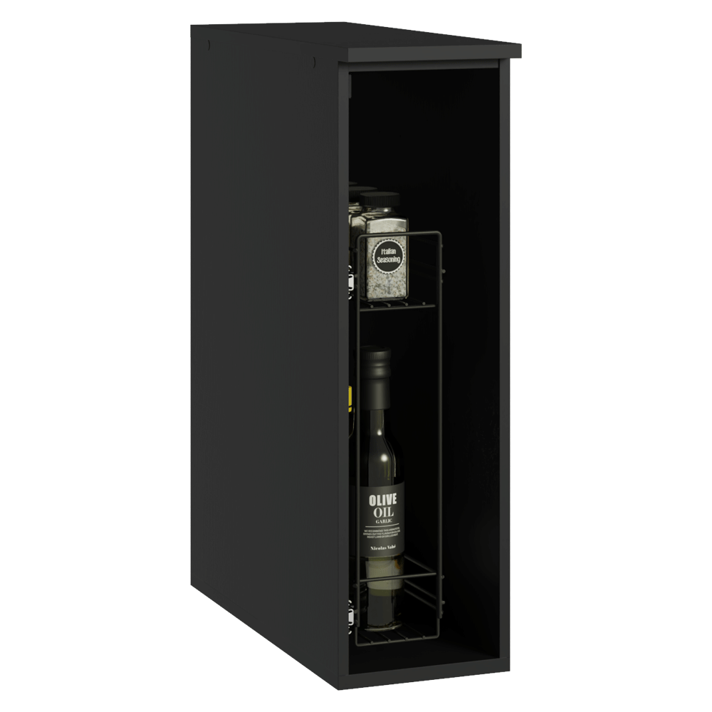 Balcão Porta-Tempeiros 20 cm Suspenso Preto Nice Madesa