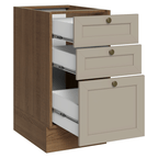 Balcão de Cozinha 40 x 60 cm 3 Gavetas (Sem Tampo) Rustic/Crema Vik Madesa