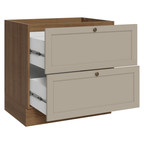 Balcão de Cozinha 80 x 60 cm 2 Gavetas (Sem Tampo) Rustic/Crema Vik Madesa