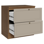 Balcão de Cozinha 80 x 60 cm 2 Gavetas (Com Tampo) Rustic/Crema Vik Madesa