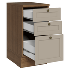 Balcão de Cozinha 40 cm 3 Gavetas Rustic/Crema Vik Madesa