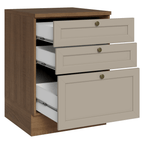 Balcão de Cozinha 60 cm 3 Gavetas Rustic/Crema Vik Madesa