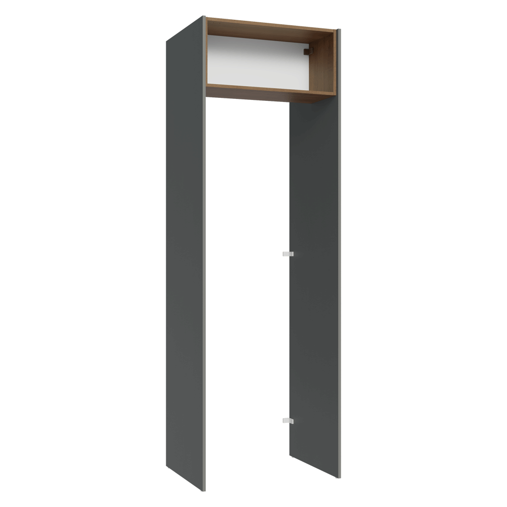 Porta-Geladeira 73 cm 1 Porta Basculante Cinza/Rustic/Cinza Agata Madesa