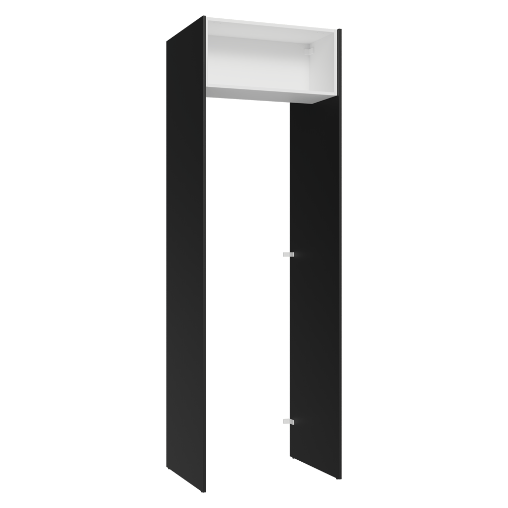 Porta-Geladeira 73 cm 1 Porta Basculante Preto/Branco/Preto Agata Madesa