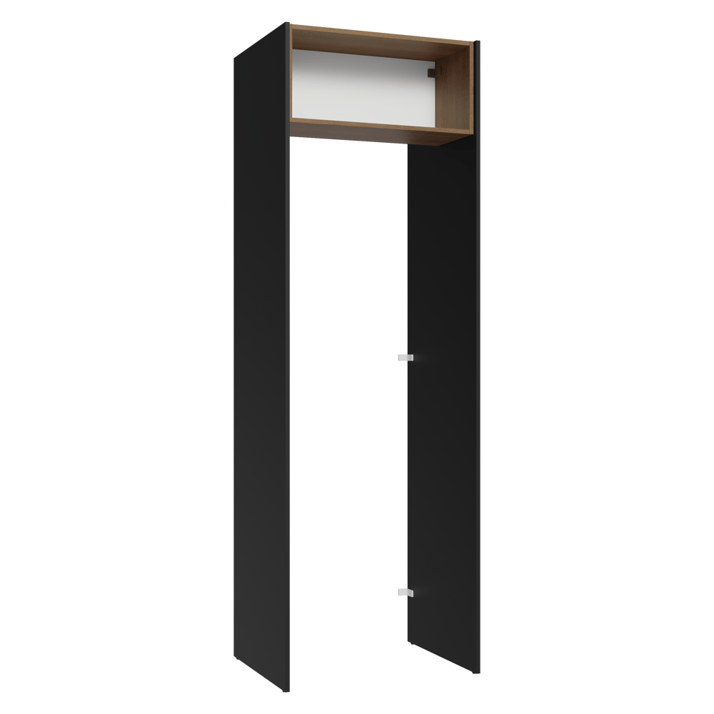 Porta-Geladeira 73 cm 1 Porta Basculante Preto/Rustic/Preto Glamy Madesa