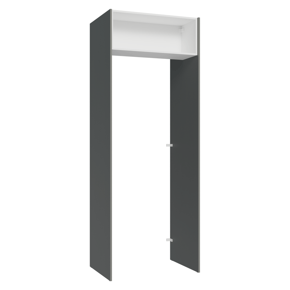 Porta-Geladeira 83 cm 1 Porta Basculante Cinza/Branco/Cinza Agata Madesa