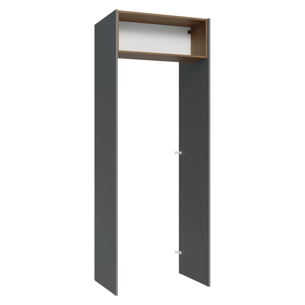 Porta-Geladeira 83 cm 1 Porta Basculante Cinza/Rustic/Cinza Agata Madesa