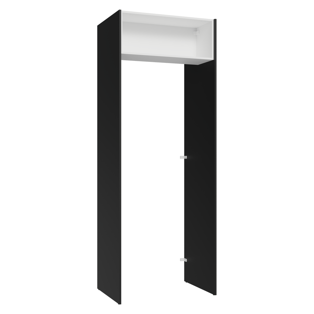 Porta-Geladeira 83 cm 1 Porta Basculante Preto/Branco/Preto Glamy Madesa