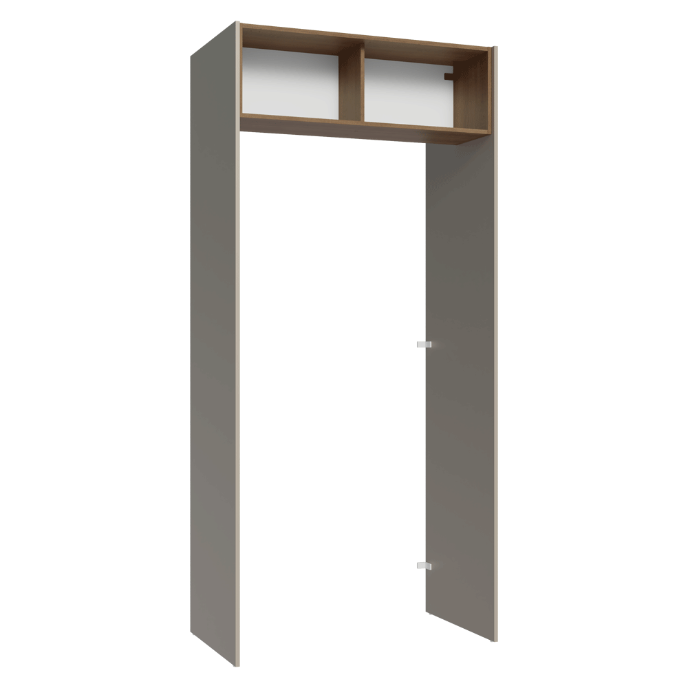 Porta-Geladeira 103 cm 1 Porta Basculante Crema/Rustic/Crema Agata Madesa