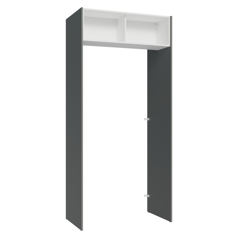 Porta-Geladeira 103 cm 1 Porta Basculante Cinza/Branco/Cinza Agata Madesa