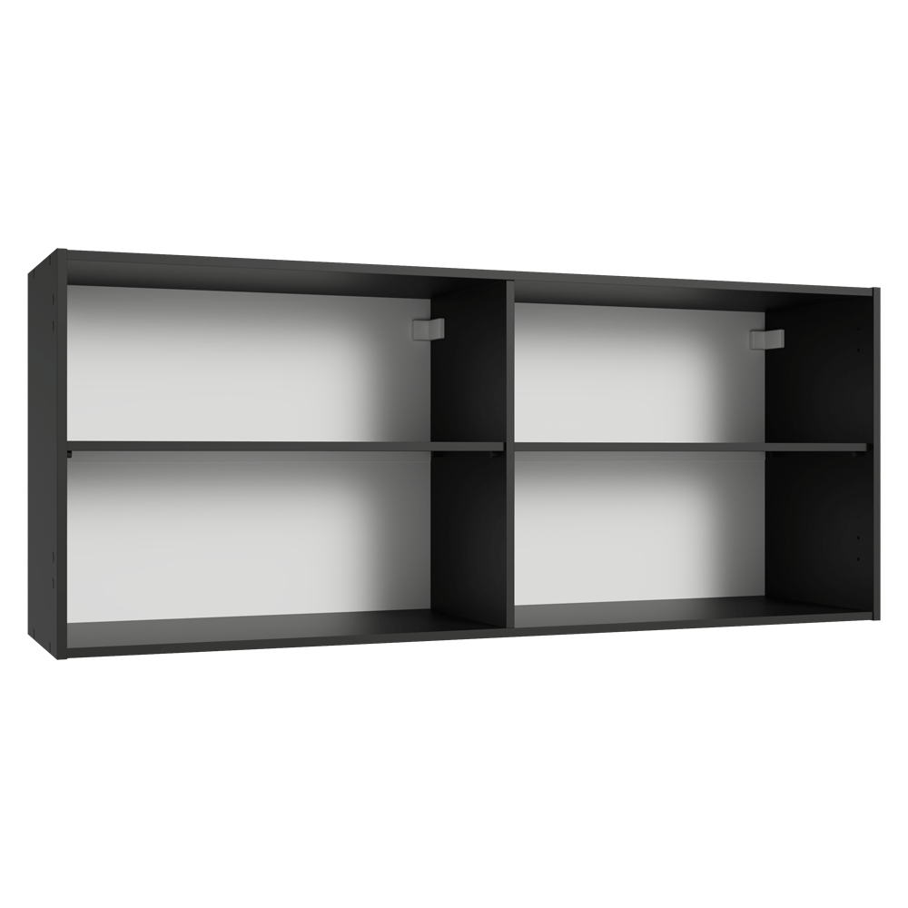 Armário Aéreo 120 cm 2 Portas Preto Nice Madesa