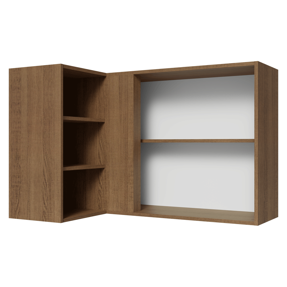 Armário Aéreo de Canto Para Linha 60 cm de Profundidade Rustic/Crema Vik Madesa