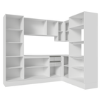 Armário de Cozinha Completa de Canto 100% MDF 377cm Smart Branco Brilhante Madesa 01