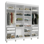 Guarda-Roupa Closet com Pés 4 Gavetas 216cm Branco Venus Madesa