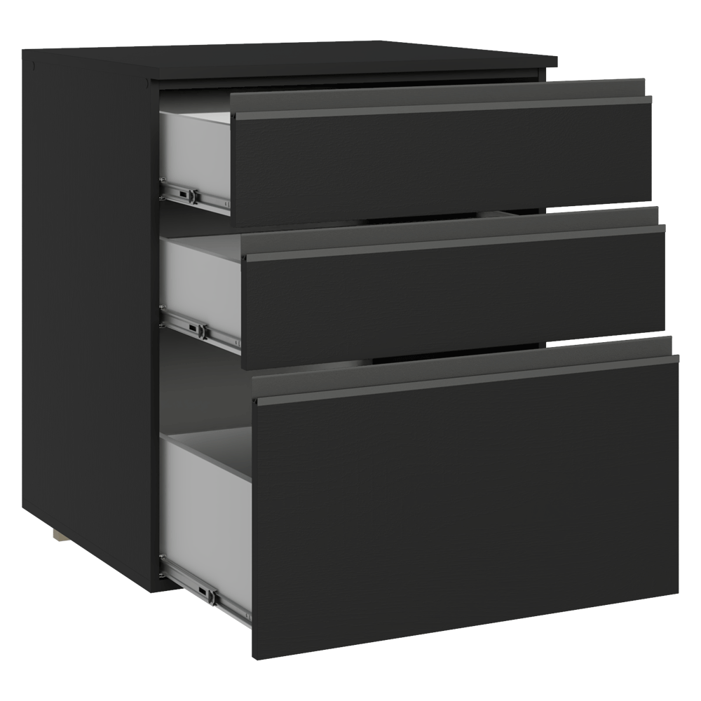 Balcão de Cozinha 60 cm 3 Gavetas Suspenso Preto Nice Madesa