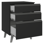 Balcão de Cozinha 60 cm 3 Gavetas Com Pés Preto Nice Madesa