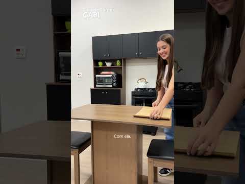 Conjunto Sala de Jantar Madesa Gabi Mesa Tampo de Madeira com 2 Cadeiras Rustic/Preto/Sintético Preto