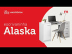 Escrivaninha Madesa Alaska + Estante Livreiro 6907 Branco