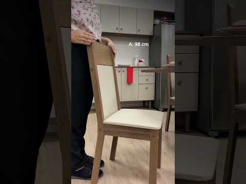 Conjunto Sala de Jantar Mesa Tampo de Vidro 6 Cadeiras Crema/Rustic/Bege Francine Madesa