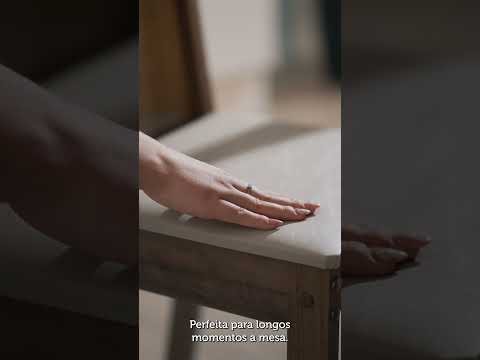 Conjunto Sala de Jantar Mesa Tampo de Madeira 4 Cadeiras Rustic/Crema/Bege Marilyn Madesa