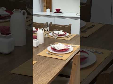 Conjunto Sala de Jantar Madesa Clarice Mesa Tampo de Madeira com 8 Cadeiras Rustic/Sintético Bege