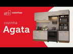 Balcão Gabinete 120 x 60 cm 1 Porta 2 Gavetas Rustic/Crema (Com Tampo) Agata Madesa